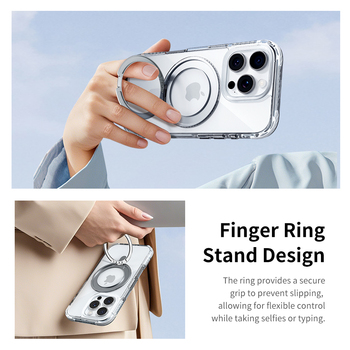 Rock Rotating Stand Crystal Series Magnetic for Iphone 16 Pro black