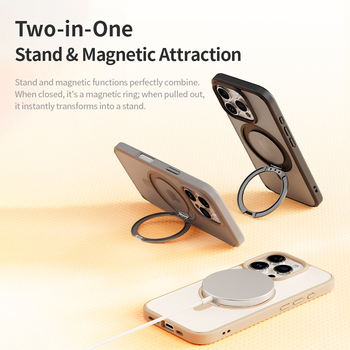Rock Etui Rotating Stand Soft Touch Series Magnetic do Iphone 16 Pro złote