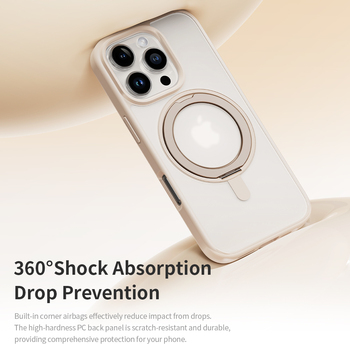 Rock Etui Rotating Stand Soft Touch Series Magnetic do Iphone 16 Pro złote