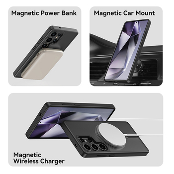 Rock Etui Rotating Stand Soft Touch Series Magnetic do Samsung Galaxy S25 czarne