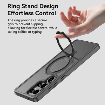 Rock Rotating Stand Soft Touch Series Magnetic for Samsung Galaxy S25 Plus black