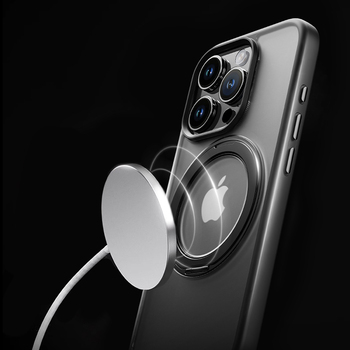 Rock Crystal Rotating Touch Series Magnetic Case for Iphone 16 Pro Max black