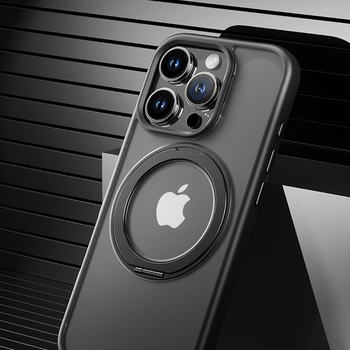 Rock Crystal Rotating Touch Series Magnetic Case for Iphone 16 Pro Max black