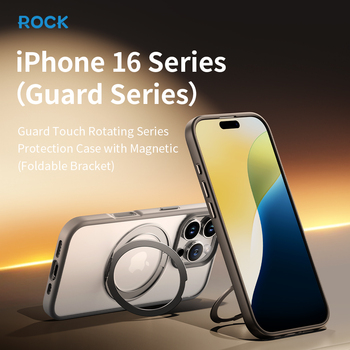 Rock Crystal Rotating Touch Series Magnetic Case for Iphone 16 Pro Max black
