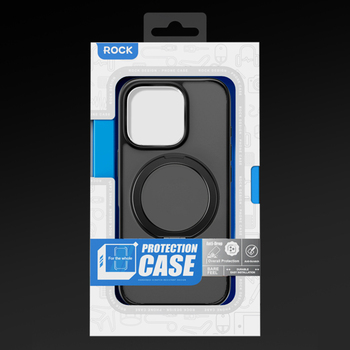 Rock Crystal Rotating Touch Series Magnetic Case for Iphone 16 Pro Max black
