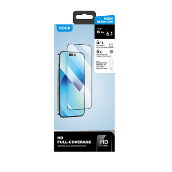 Rock Tempered glass HD Full-coverage Anti-static for Iphone 16 Pro
