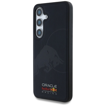 Oryginalne Etui RED BULL Leather Meshed Debossed Bull MagSafe do Samsung Galaxy S25 granatowy