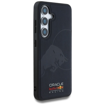 Oryginalne Etui RED BULL Leather Meshed Debossed Bull MagSafe do Samsung Galaxy S25 granatowy