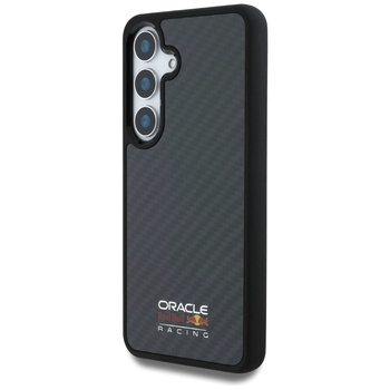 Oryginalne Etui RED BULL Real Carbon Fiber Shiny Logo MagSafe do Samsung Galaxy S25 czarny
