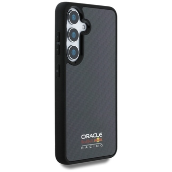 Oryginalne Etui RED BULL Real Carbon Fiber Shiny Logo MagSafe do Samsung Galaxy S25 czarny