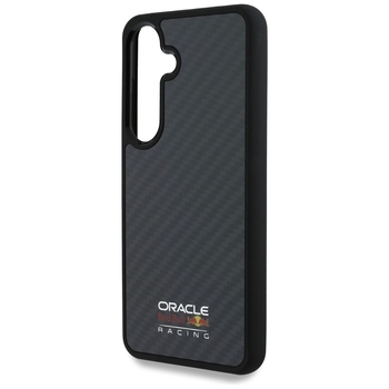 Oryginalne Etui RED BULL Real Carbon Fiber Shiny Logo MagSafe do Samsung Galaxy S25 czarny