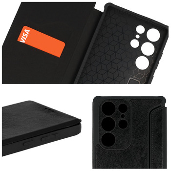 Razor Leather Book Case for Samsung Galaxy S25 black