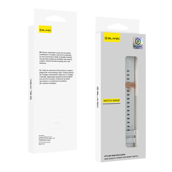 Blavec Universal watch band for W-17 Amber 18mm silicone light grey