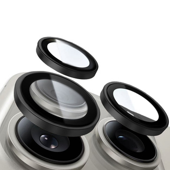 Hartowane szkło Tel Protect Titanium Lens 99% AR na aparat do Iphone 13 Pro/13 Pro Max czarne (obiektyw 3 sztuki)