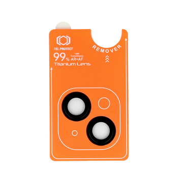 Hartowane szkło Tel Protect Titanium Lens 99% AR na aparat do Iphone 15/15 Plus czarne (obiektyw 2 sztuki)
