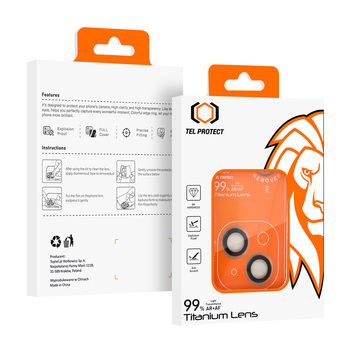 Hartowane szkło Tel Protect Titanium Lens 99% AR na aparat do Iphone 15/15 Plus przezroczyste (obiektyw 2 sztuki)