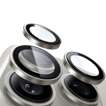 Hartowane szkło Tel Protect Titanium Lens 99% AR na aparat do Iphone 16 Pro/16 Pro Max tytan (obiektyw 3 sztuki)
