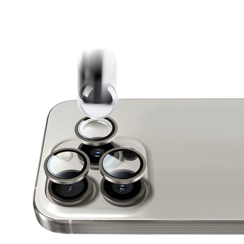 Hartowane szkło Tel Protect Titanium Lens 99% AR na aparat do Iphone 16 Pro/16 Pro Max tytan (obiektyw 3 sztuki)
