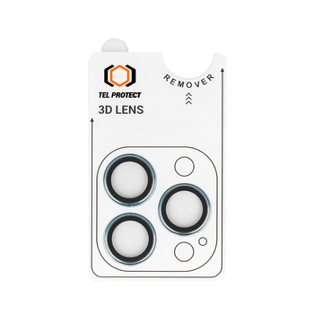 Hartowane szkło Tel Protect 3D Lens na aparat do Iphone 13 Pro/13 Pro Max niebieskie (obiektyw 3 sztuki)