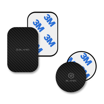 Blavec Blaszka do uchwytu magnetycznego BM-01 zestaw 2 sztuk okrągła (40mm) i prostokątna (40x58mm) carbon