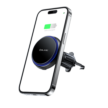 Blavec Uchwyt Samochodowy BH-05 magnetyczny z ładowaniem indukcyjnym Magsafe 15W i chłodzeniem Cooling Fan System do kratki (BH05-MAVIB) czarny