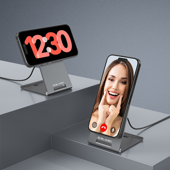 Blavec Ładowarka indukcyjna BQI-01 Qi2 15W magnetyczna Magsafe + kabel Raptor typ C na typ C (BQI01-QI2MS) srebrna