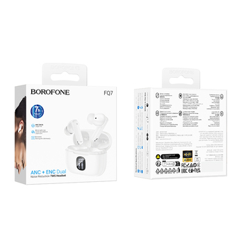 Borofone TWS Bluetooth Earphones FQ7 Treasure ANC+ENC white
