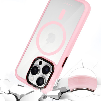 Liavec Hybrid Magsafe Clear Case for Iphone 15 Pro jasnoróżowy
