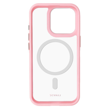 Liavec Hybrid Magsafe Clear Case for Iphone 15 Pro jasnoróżowy