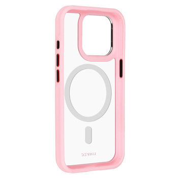 Liavec Hybrid Magsafe Clear Case do Iphone 15 Pro Max jasnoróżowy