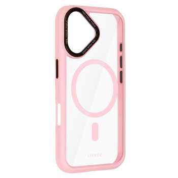Liavec Hybrid Magsafe Clear Case for Iphone 16 light pink