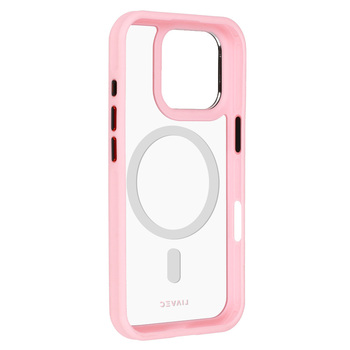 Liavec Hybrid Magsafe Clear Case do Iphone 16 Pro Max jasnoróżowy