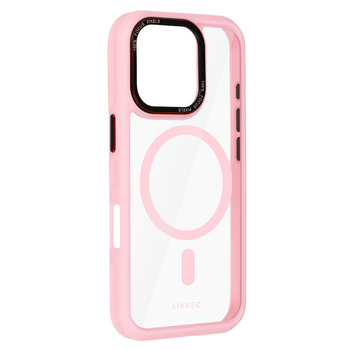 Liavec Hybrid Magsafe Clear Case do Iphone 16 Pro Max jasnoróżowy