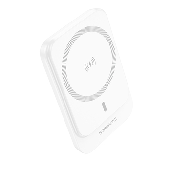 Borofone Power Bank 5000mAh BJ63 Nimble - Typ C - PD 20W magnetyczny z ładowaniem indukcyjnym biały