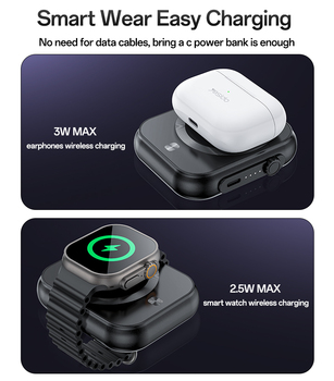 Yesido Power bank 5000mAh YP59 3 w 1 - Typ C - magnetyczny indukcyjny 15W czarny