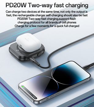Yesido Power bank 5000mAh YP59 3 w 1 - Typ C - magnetyczny indukcyjny 15W czarny