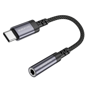 Borofone Adapter BV24 Graceful - Typ C na jack 3,5mm - szary