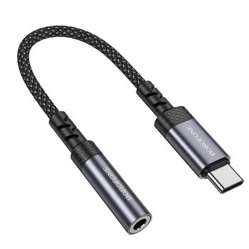 Borofone Adapter BV24 Graceful - Typ C na jack 3,5mm - szary
