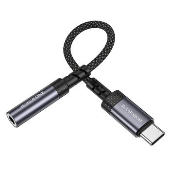 Borofone Adapter BV24 Graceful - Typ C na jack 3,5mm - szary
