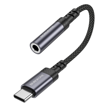 Borofone Adapter BV24 Graceful - Typ C na jack 3,5mm - szary