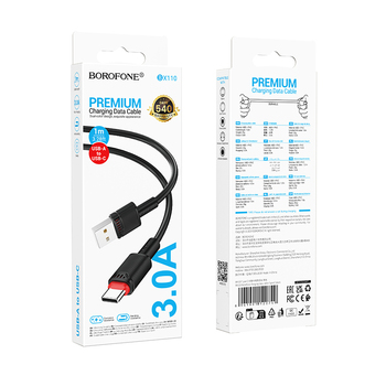 Borofone Kabel BX110 Beneficio - USB na Typ C - 3A 1 metr czarny