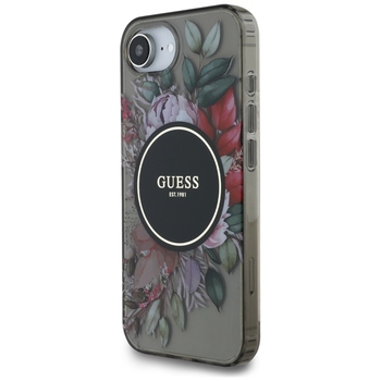 Original Case GUESS IML Flowers MagSafe for Iphone 17e/16e black