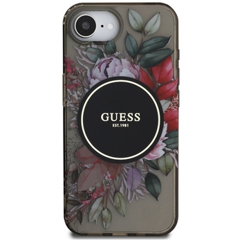 Original Case GUESS IML Flowers MagSafe for Iphone 17e/16e black