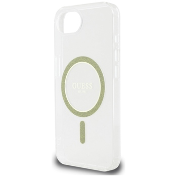 Oryginalne Etui GUESS IML Glitter Circle MagSafe do Iphone 17e/16e przezroczysty