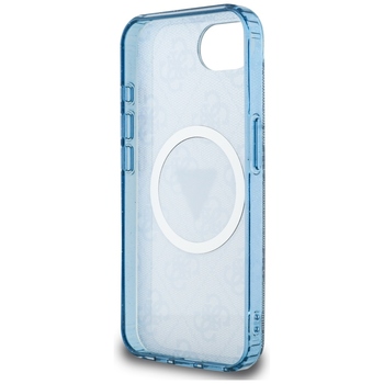 Oryginalne Etui GUESS IML Metal Glitter 4G Circle Triangle MagSafe do Iphone 17e/16e niebieski