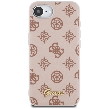 Oryginalne Etui GUESS Peony Script Logo MagSafe do Iphone 17e/16e brązowy