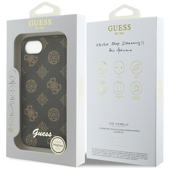 Oryginalne Etui GUESS Peony Script Logo MagSafe do Iphone 17e/16e czarny