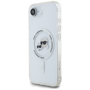Oryginalne Etui KARL LAGERFELD IML Metal Karl & Choupette Heads MagSafe do Iphone 17e/16e biały