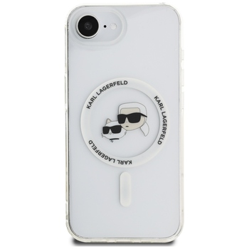 Oryginalne Etui KARL LAGERFELD IML Metal Karl & Choupette Heads MagSafe do Iphone 17e/16e biały