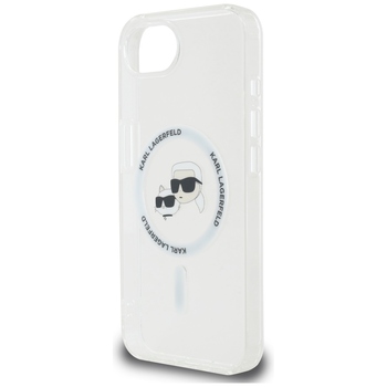 Oryginalne Etui KARL LAGERFELD IML Metal Karl & Choupette Heads MagSafe do Iphone 17e/16e biały
